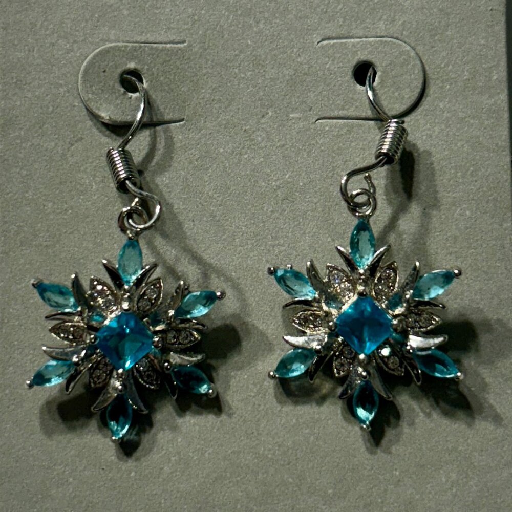 Blue Snowflake Earrings
